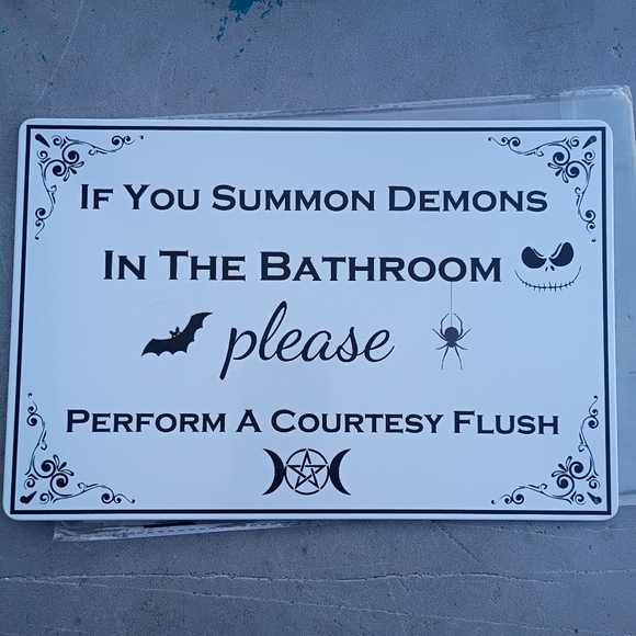 goth Other - 2/$20 Gothic Bathroom Metal Sign NWT